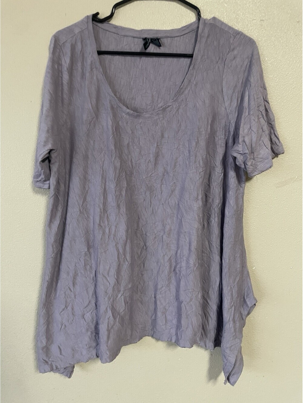 womens 2x plus size tee shirts Cynthia Rowley Light Purple Asymmetric Short